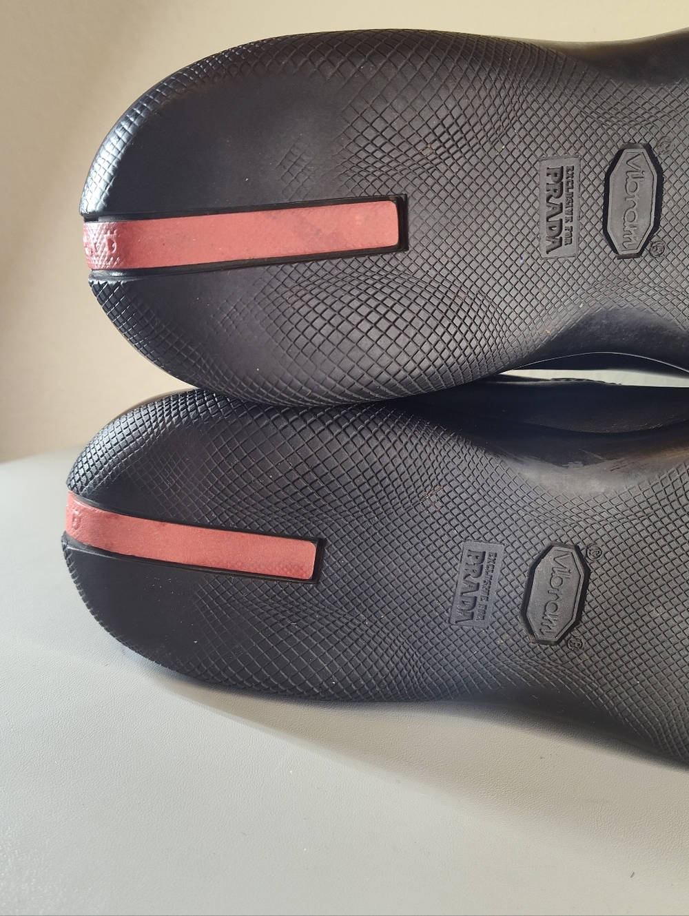 Prada Black Leather Slip-On Loafers with Silver Buckle Sz 9 - Picture 7 of 10